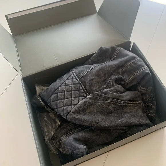 All Saints Leather Vintage Cargo Jacket
